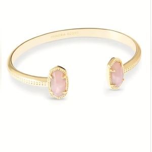 Kendra Scott Elton Gold Cuff Bracelet in Rose Quartz - NWT